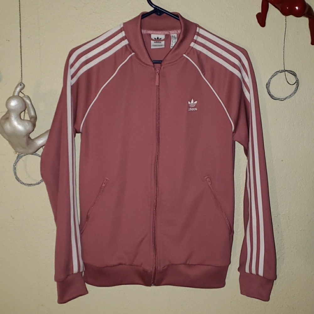 Adidas Essential 3 stripe Jacket Color: Dusty Rose Size  S perfect condition